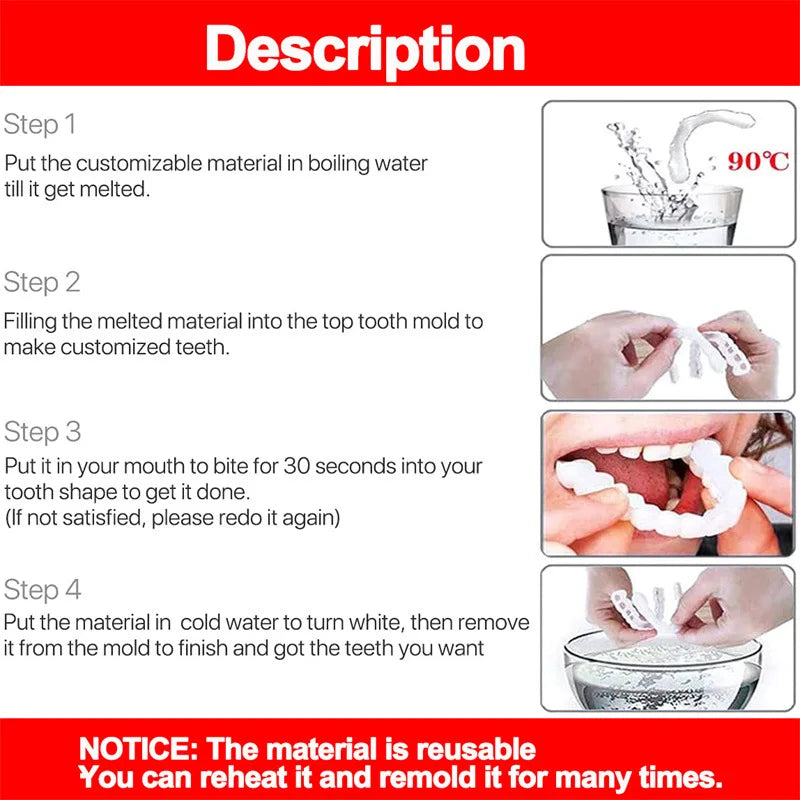 Carilla Dental Temporal – Cubierta Estética para Dientes, Blanqueadora y de Ajuste Perfecto