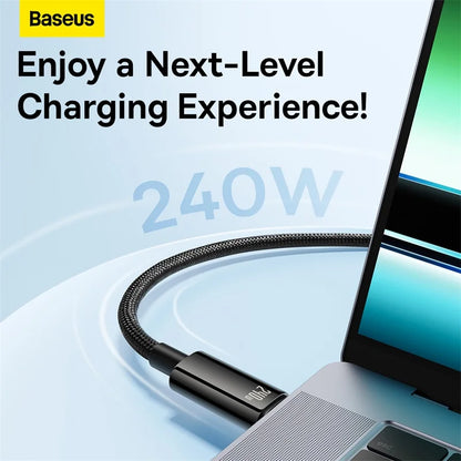 Baseus 240W USB C Cable PD3.1 For MacBook Pro Samsung Xiaomi POCO USB C to USB Type C PD Cable 48V5A Fast Charging USBC Cable