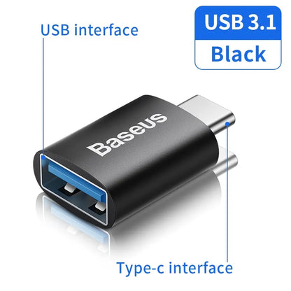 Baseus USB OTG Data Transfer Adapter Type C Female to USB Male Converter Fast Charging Adapter For Laptop Macbook Samsung