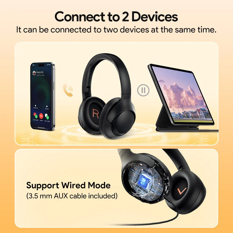 QCY H3 – Auriculares Premium: Bluetooth 5.4, ANC 43dB, Audio de Alta Resolución