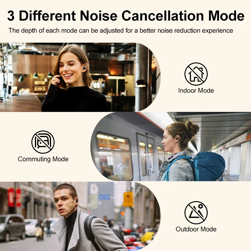 QCY HT07 – Earbuds Inalámbricos Bluetooth 5.2 con ANC 40dB y Micrófonos AI