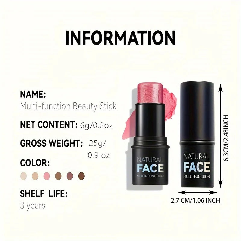 Stick de Contorno Facial 4 en 1 – Iluminador, Bronceador y Rubor Resistente al Agua