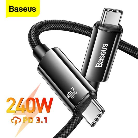 Baseus 240W USB C Cable PD3.1 For MacBook Pro Samsung Xiaomi POCO USB C to USB Type C PD Cable 48V5A Fast Charging USBC Cable