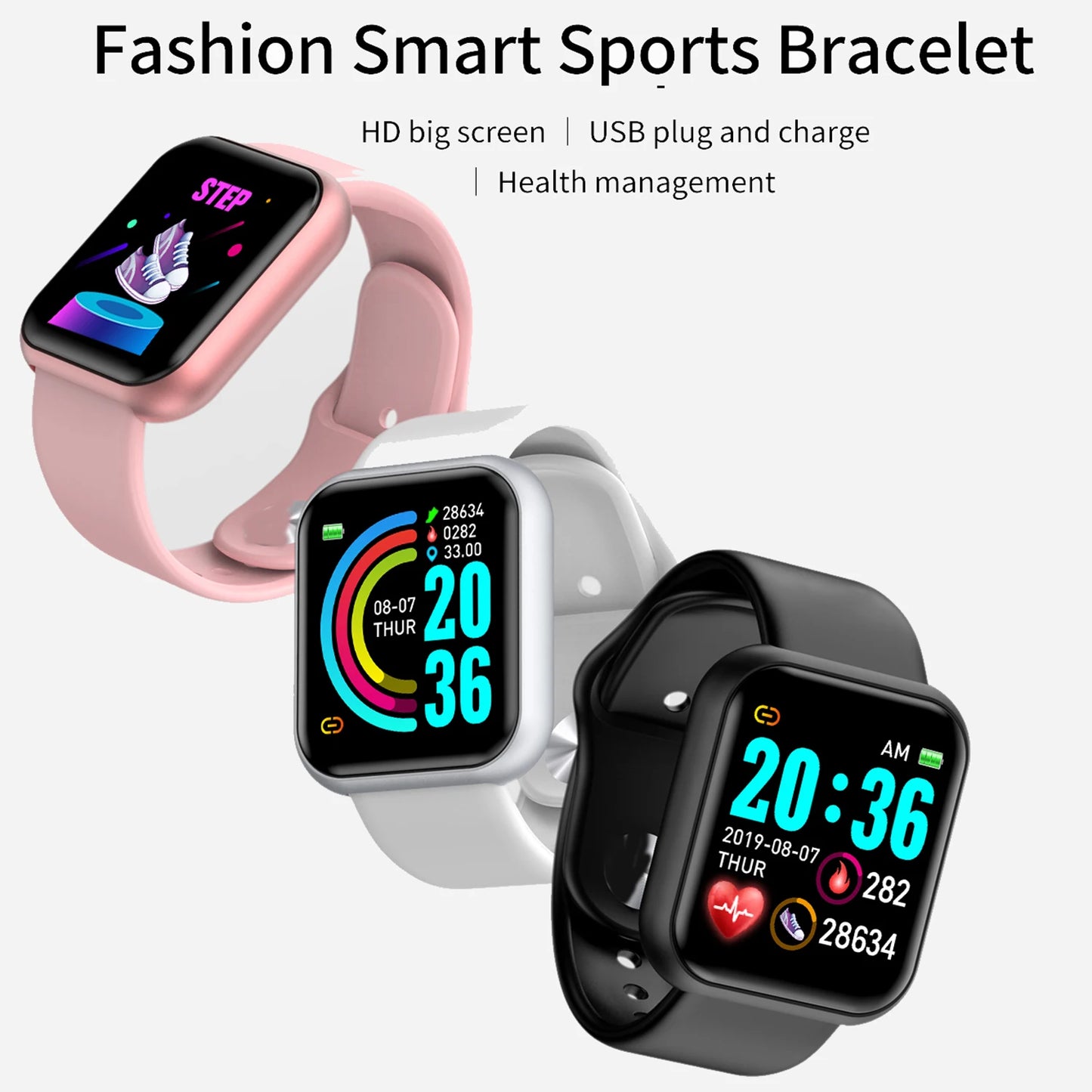 Reloj Inteligente con Control de Música, Llamadas y Fitness – Compatible con Android/iOS