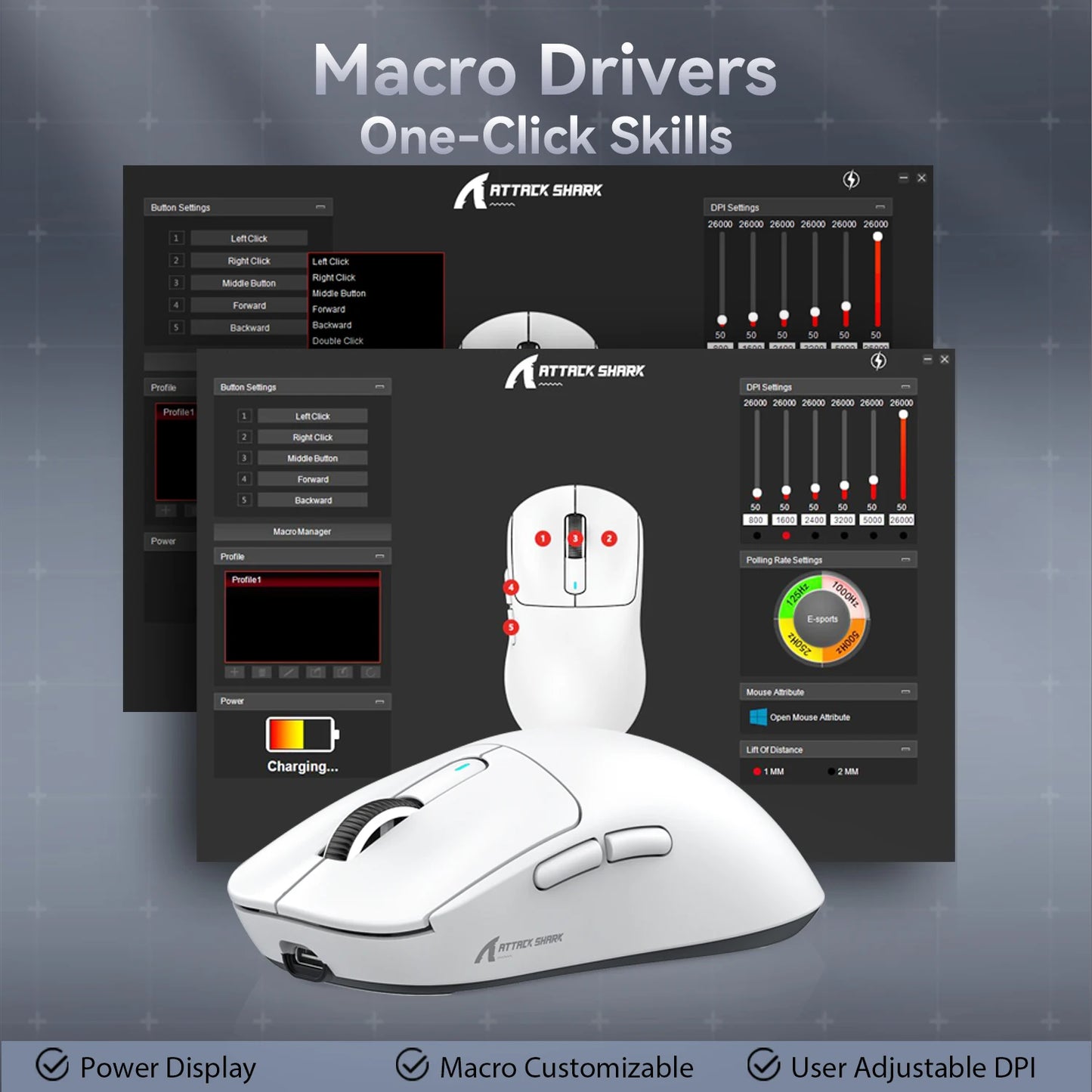 Ratón para juegos Attack Shark X3/X3PRO 4K/8K trimodo, sensor PixArt PAW3395, 26 000 DPI, 49 g ultraligero, Bluetooth/2,4 G inalámbrico/con cable, para PC