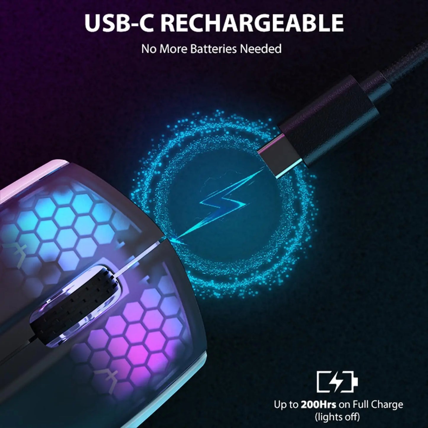 Attack Shark X5 Tri-mode Gaming Mouse, 49g Ultralight, 2.4Ghz/Wired/BT, PixArt Optical Sensor, 4000DPI, 200 Hours Battery, RGB
