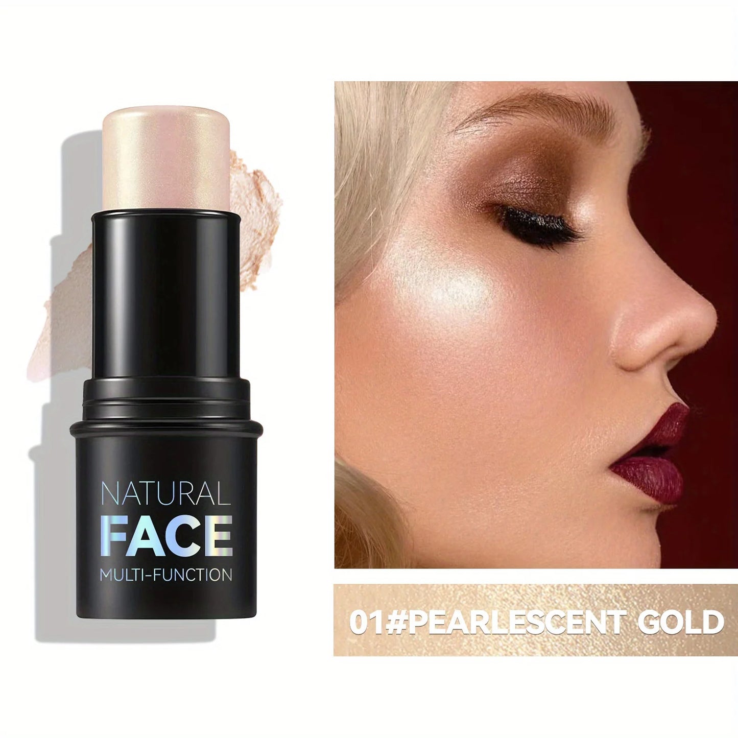 Stick de Contorno Facial 4 en 1 – Iluminador, Bronceador y Rubor Resistente al Agua