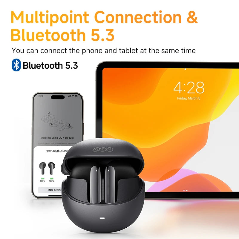 QCY HT10 AilyBuds Pro+ – Auriculares Inalámbricos ANC con Audio Hi-Res LDAC y Bluetooth 5.3