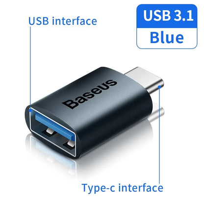 Baseus USB OTG Data Transfer Adapter Type C Female to USB Male Converter Fast Charging Adapter For Laptop Macbook Samsung