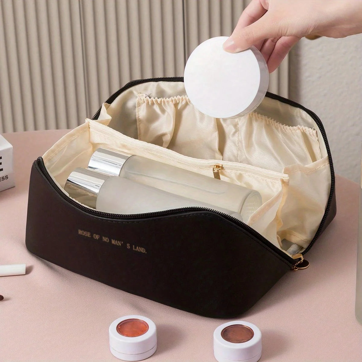 Neceser de Maquillaje para Mujer – Bolsa Organizadora de Cosméticos de Lujo con Cremallera para Viaje