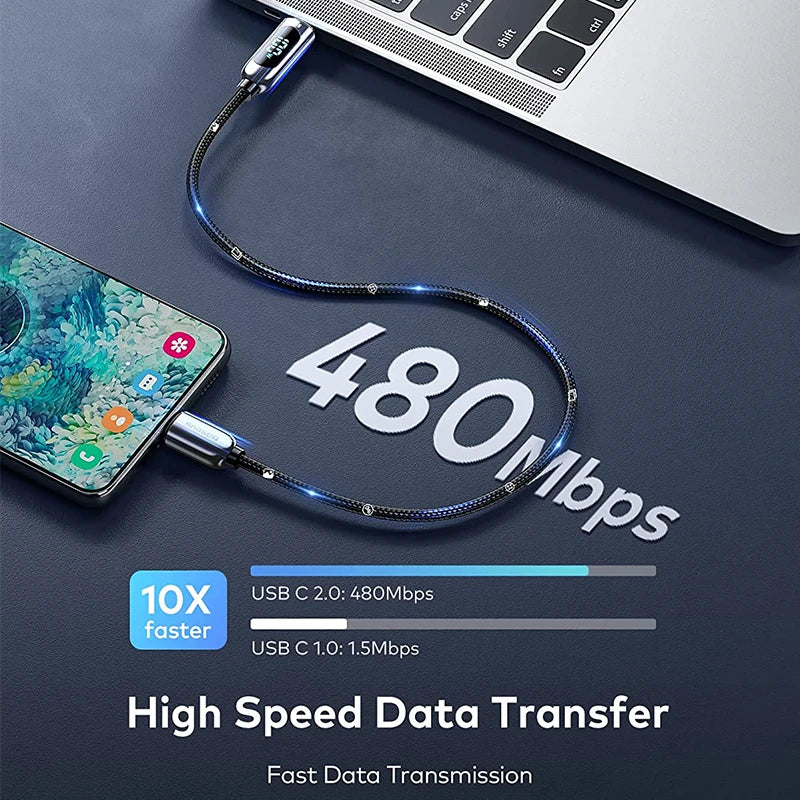 Baseus PD 100W/66W USB C Cable for iPhone 16 15 ProMax  MacBook Fast Charging Type C Cable For Xiaomi Samsung Data Wire Charging