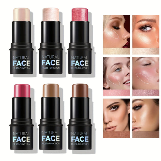 Stick de Contorno Facial 4 en 1 – Iluminador, Bronceador y Rubor Resistente al Agua